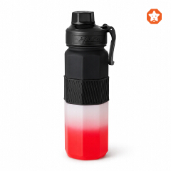 Sports Water Bottle - 1000ml Large Capacity Hexagonal Gym Fitness Flask with Pop-Up Lid, Silicone Grip Band & Carry Loop (1L)