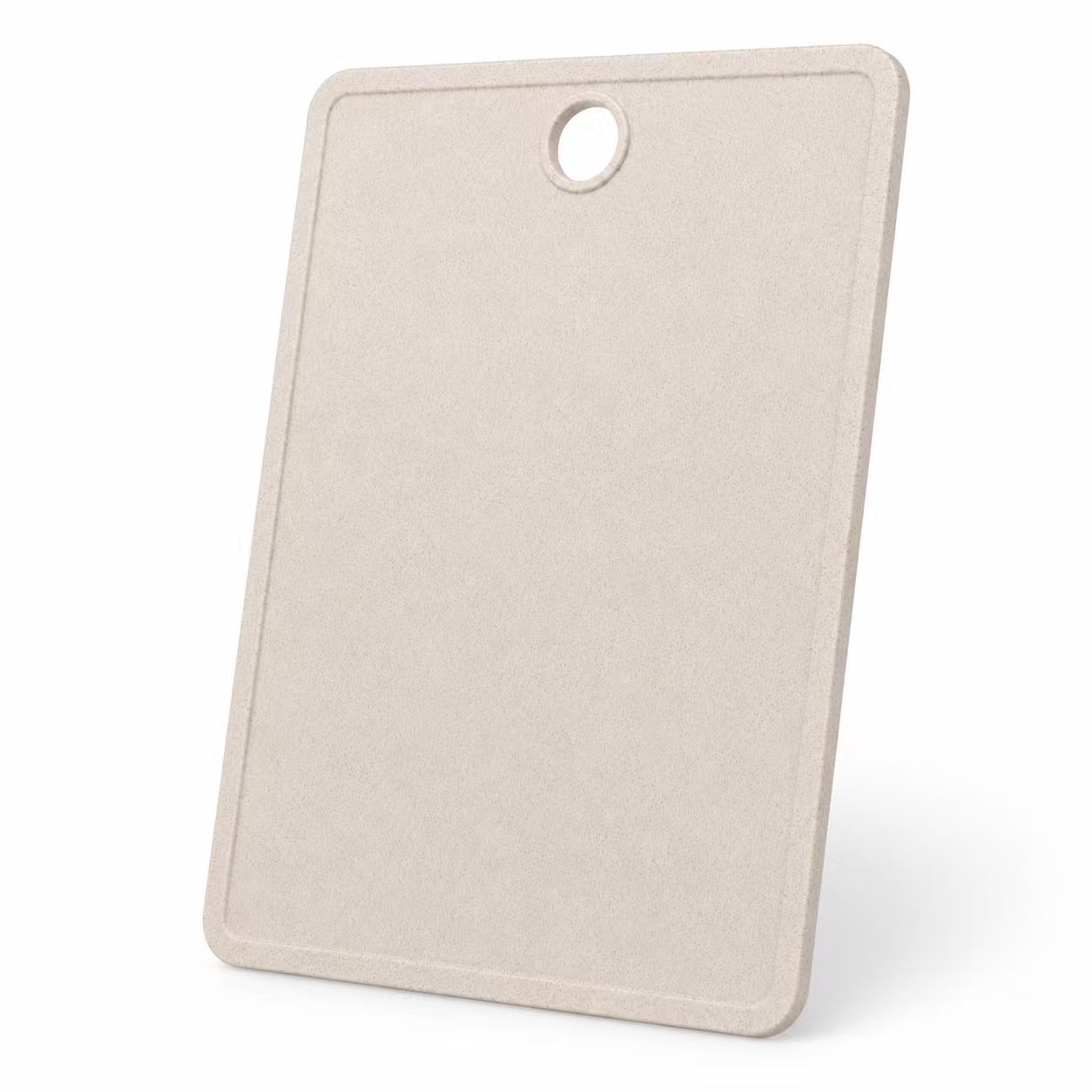Eco-Friendly Wheat Straw Plastic Cutting Board with Juice Groove & Hanging Hole – Non-Porous Thick Kitchen Chopping Board for Meat & Veggies (Oat Beige)