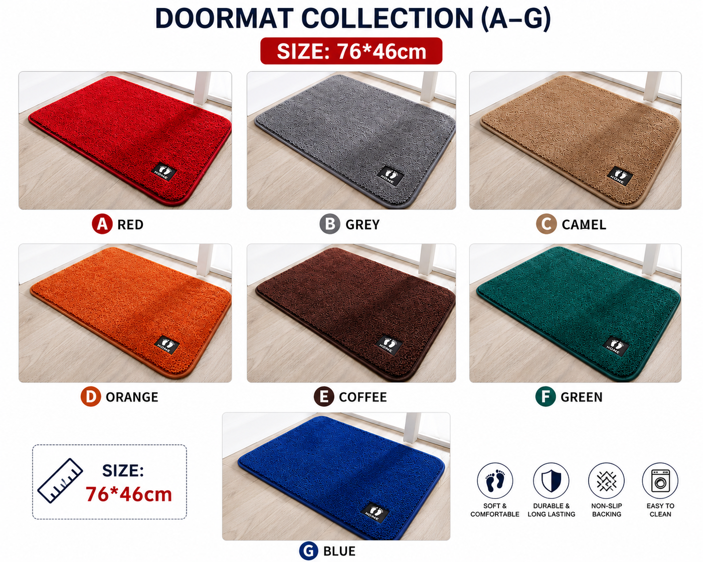Door Mat Super Soft Fiber Entry Door Floor Stairs, Home Kitchen Decor Corridor Bathroom Toilet Non-Slip Mat