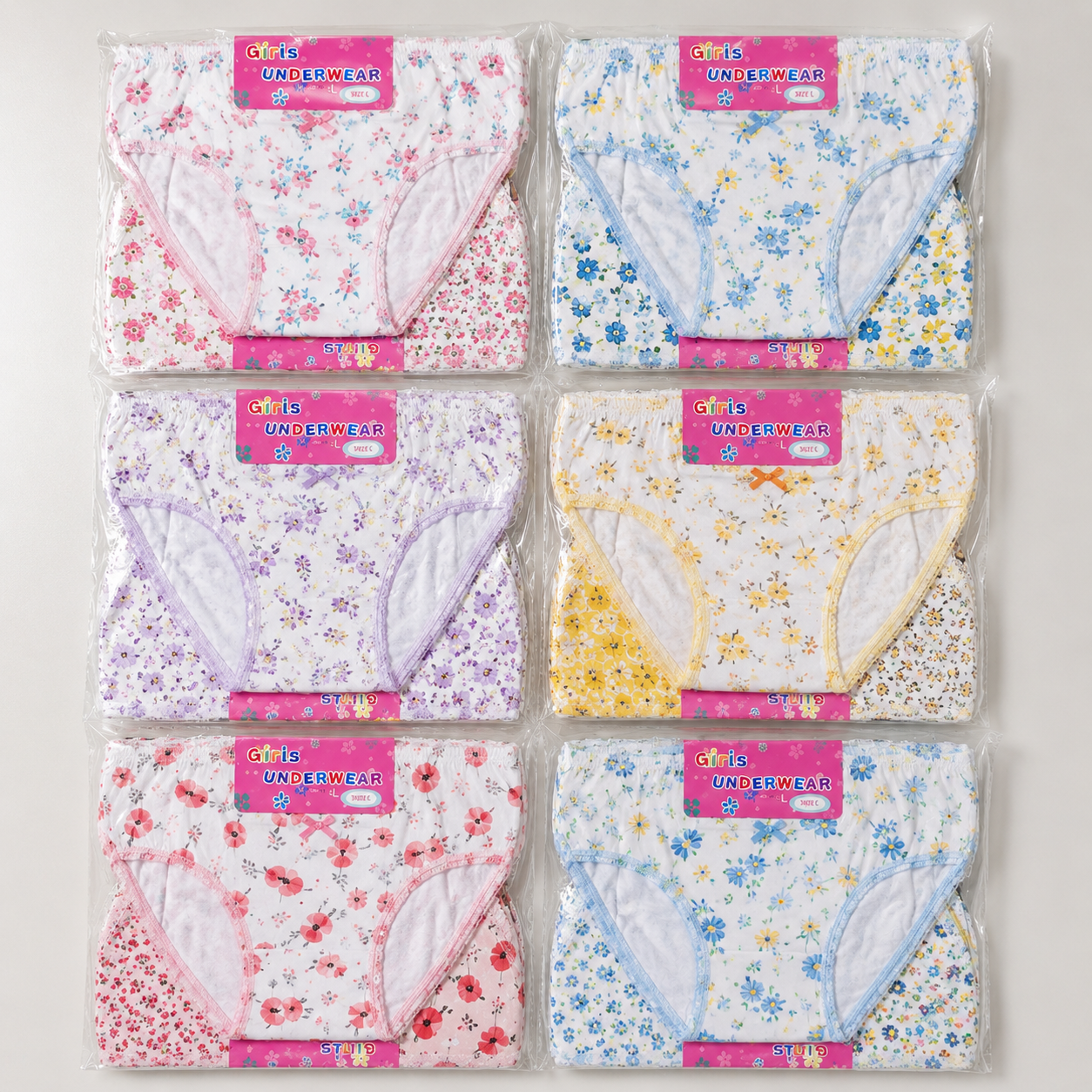 6Pcs Cotton Children Girls Underwear Baby Girl Lace Panty Kids Cute Cartoon Comfortable Panties Baby Clothing