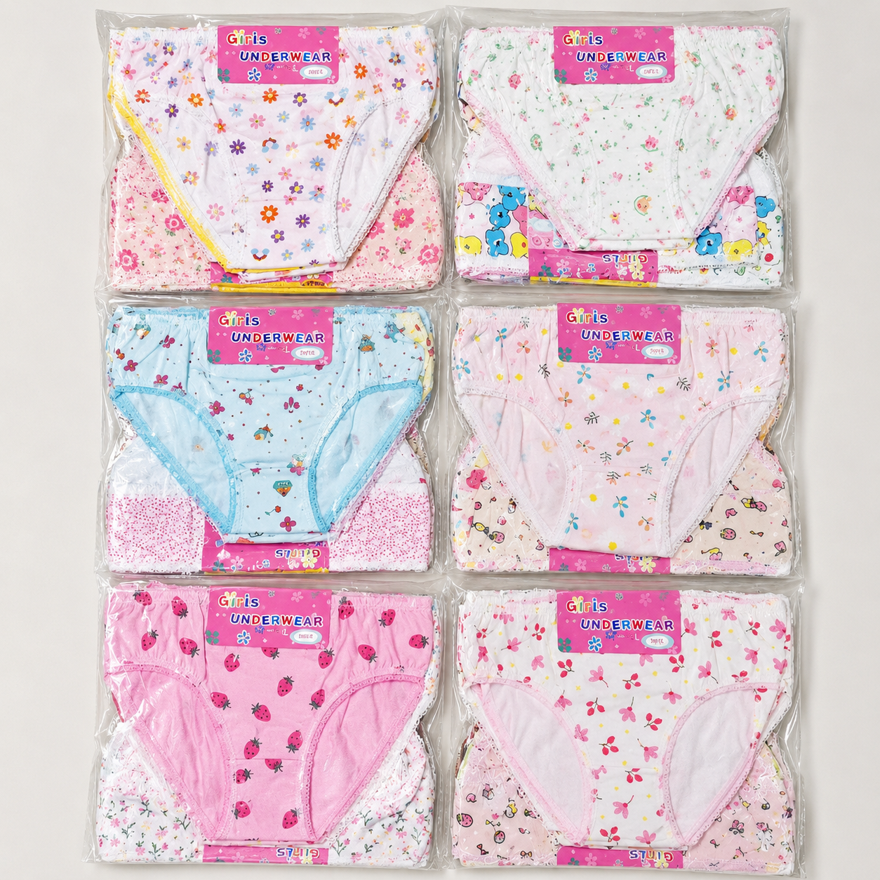 6Pcs Cotton Children Girls Underwear Baby Girl Lace Panty Kids Cute Cartoon Comfortable Panties Baby Clothing