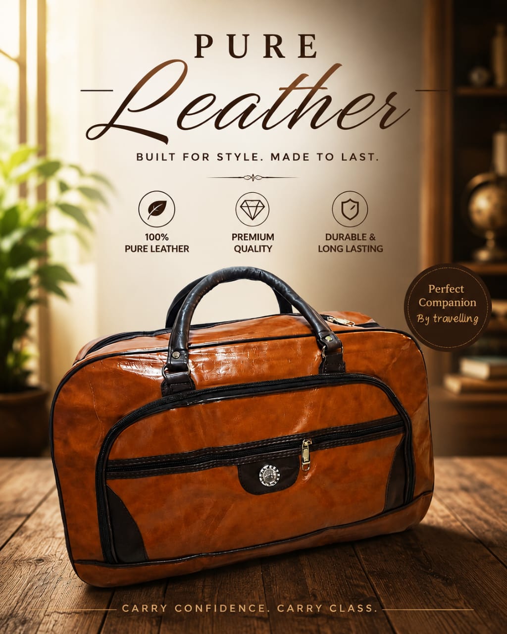 (OFFER) Leather Bags Luggage Travel Gear Travel Bags Handy Travel bag Duffel Bag PU Gift Bag Large And Small Bag Waterproof Short-Term Long Term Ttravel Shoulder Bag