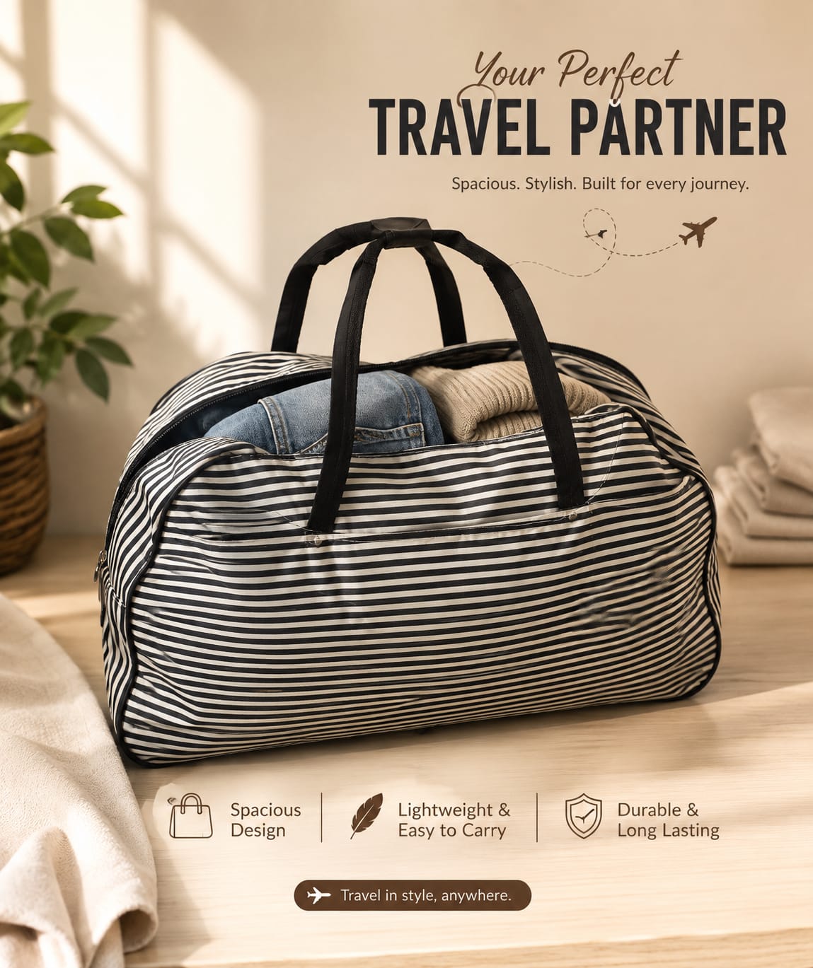 (OFFER) Leather Bags Luggage Travel Gear Travel Bags Handy Travel bag Duffel Bag PU Gift Bag Large And Small Bag Waterproof Short-Term Long Term Ttravel Shoulder Bag