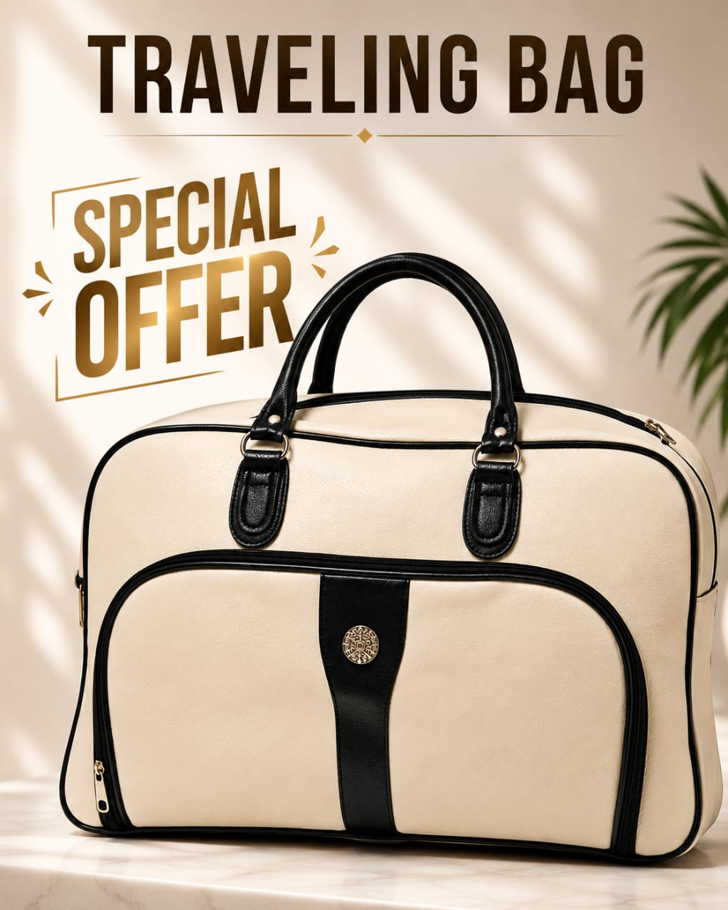(OFFER) Leather Bags Luggage Travel Gear Travel Bags Handy Travel bag Duffel Bag PU Gift Bag Large And Small Bag Waterproof Short-Term Long Term Ttravel Shoulder Bag
