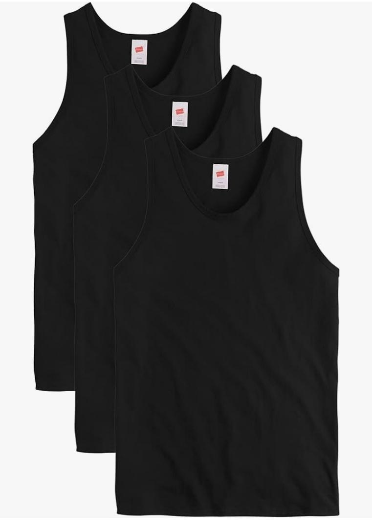 4 PACK BLACK 100% COTTON MEN'S VESTS