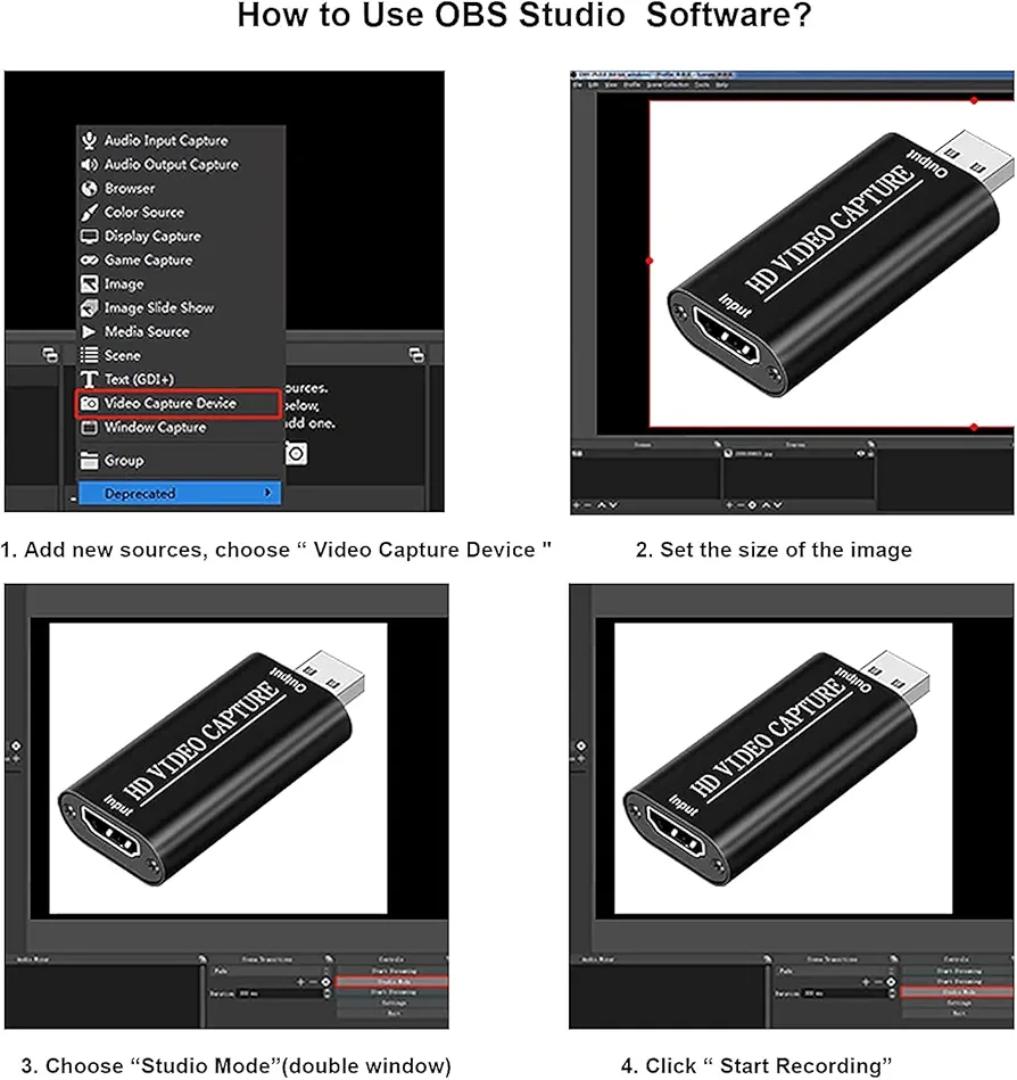 4K HDMI Video Capture Card USB 3.0 Cam Link Adapter for PC Live Streaming Gaming