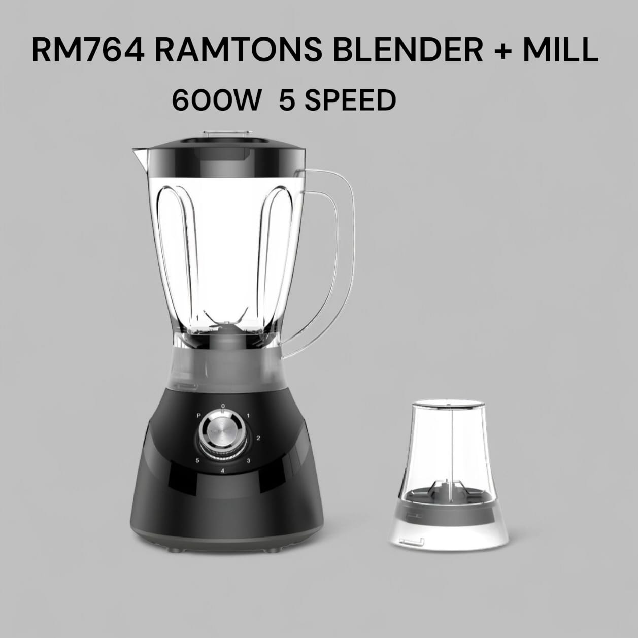 RM764 RAMTONS BLENDER WITH MILL 600W
With a generous 1.5-liter capacity, this blender is perfect for whipping up delicious fruit juices and smoothies for the whole family. The robust