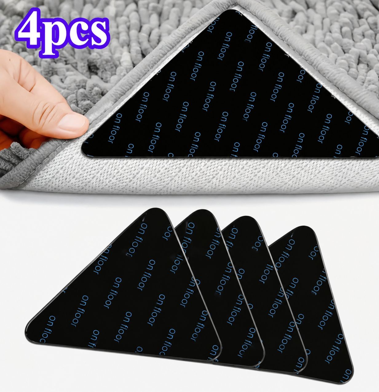 MAT GRIPPERS / RUGGIES RUG CARPET CORNER PADS - 4PCS SET