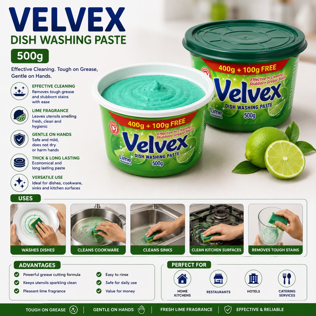 VELVEX DISH WASHING PASTE 500g