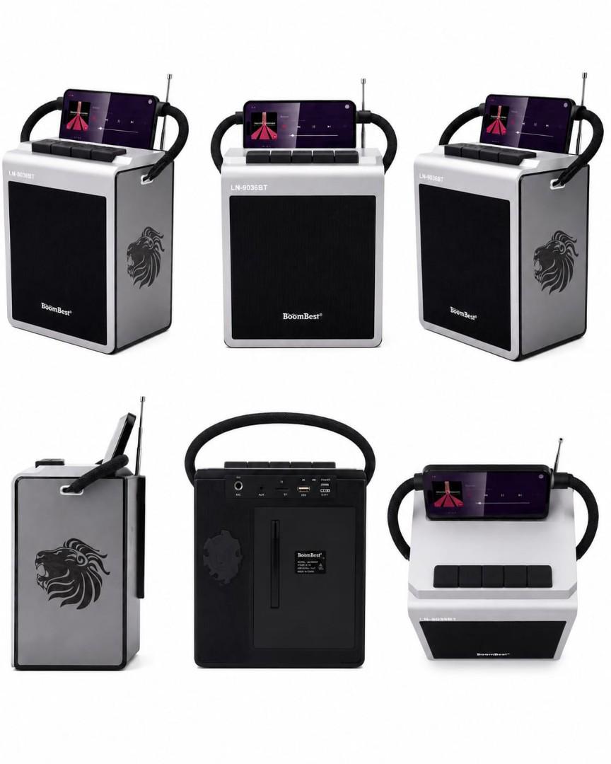 BoomBest LN-9036BT Premium Portable Wireless FM Radio Bluetooth Speaker with Rechargeable Battery, MP3 Player, USB/TF Support & Loud Clear Sound