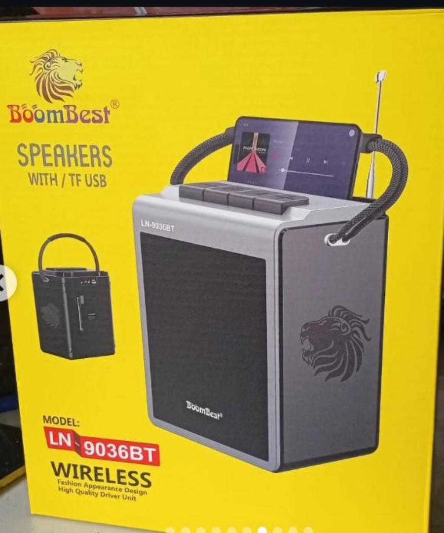 BoomBest LN-9036BT Premium Portable Wireless FM Radio Bluetooth Speaker with Rechargeable Battery, MP3 Player, USB/TF Support & Loud Clear Sound