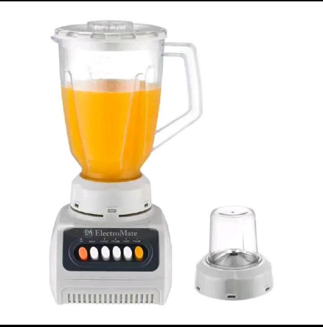 EM Blender 2-in-1 ElectroMate 1.5L Blender Classic Juicer & Grinder with Multifunctional Jug, Bottle, and Garlic Processor  ElectroMate BD01/BD02