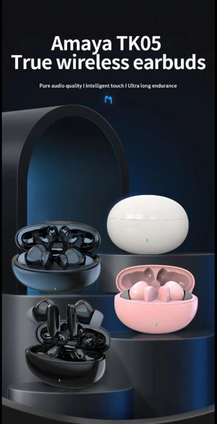 Amaya TK05 powerful Bluetooth earpods with super 13mm diaphragm, deep bass, long-lasting battery