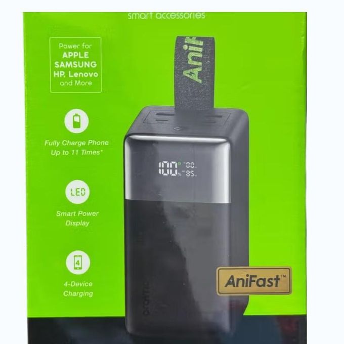 Oraimo 50000mAh 85W Fast Charging Power Bank for Phone and Laptop - LED Display, Dual USB + Type-C Output, Portable Charger