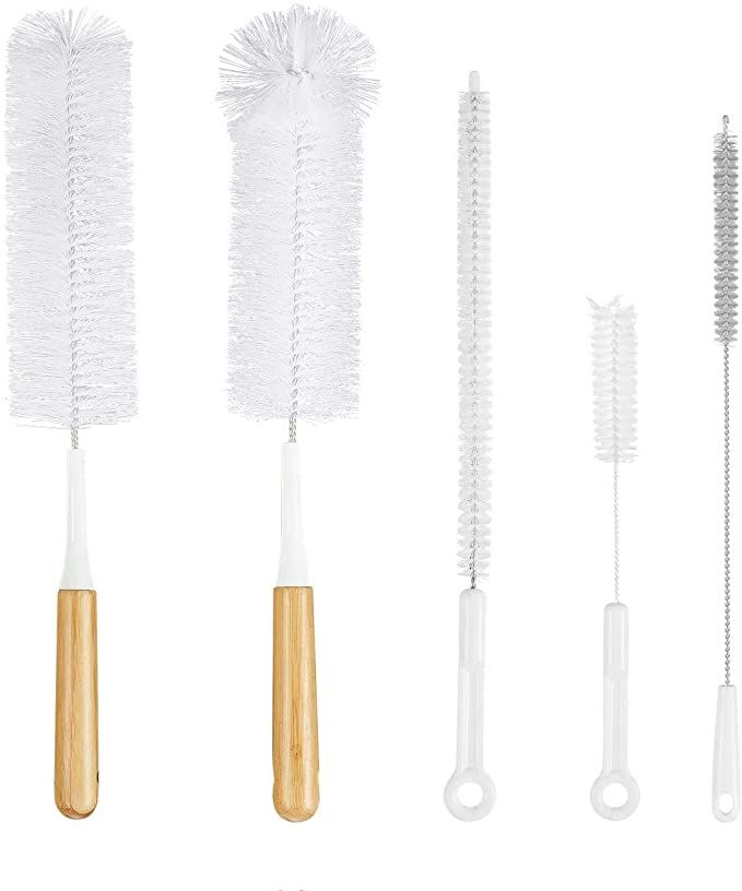 Baby Bottle Cleaning Brush Set – 360° Rotating Bottle Cleaner with Nipple Brush & Sponge Brush, BPA-Free Baby Feeding Bottle Cleaning Kit