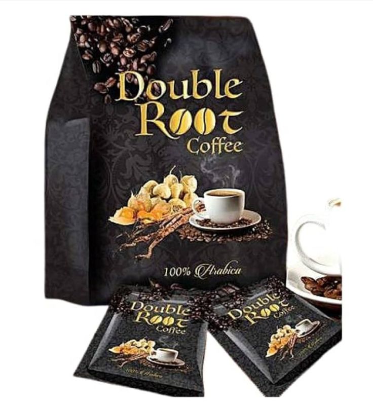 Double Root Instant Herbal Coffee – Smooth Coffee Beverage with Black Maca & Natural Herbal Blend