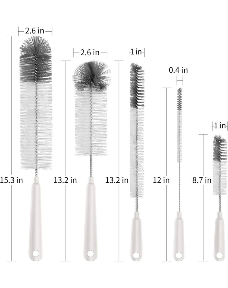 Baby Bottle Cleaning Brush Set – 360° Rotating Bottle Cleaner with Nipple Brush & Sponge Brush, BPA-Free Baby Feeding Bottle Cleaning Kit