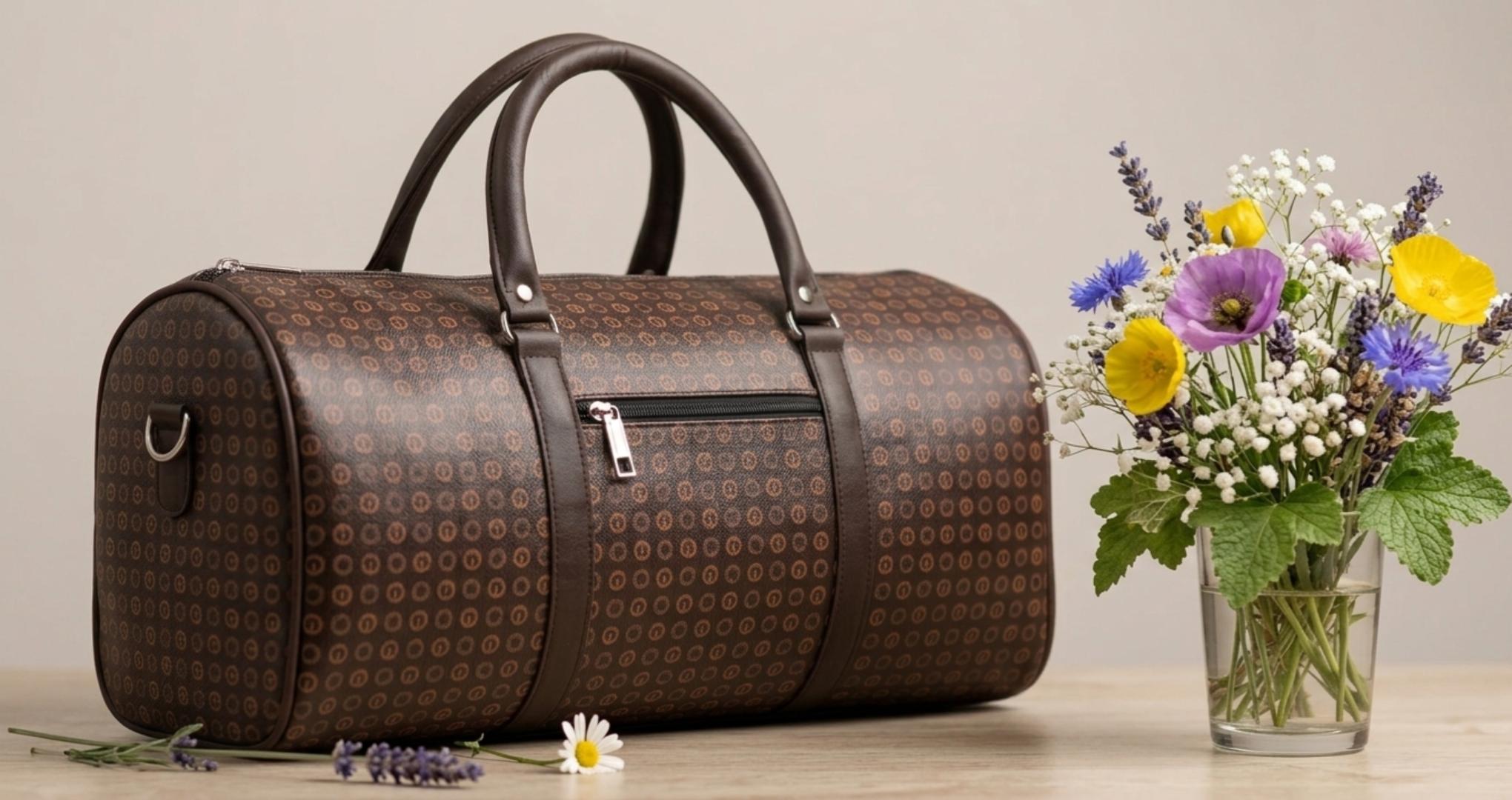 Luxury Vintage Leather Duffle Bag - Unisex Travel & Cabin Bag (Brown)