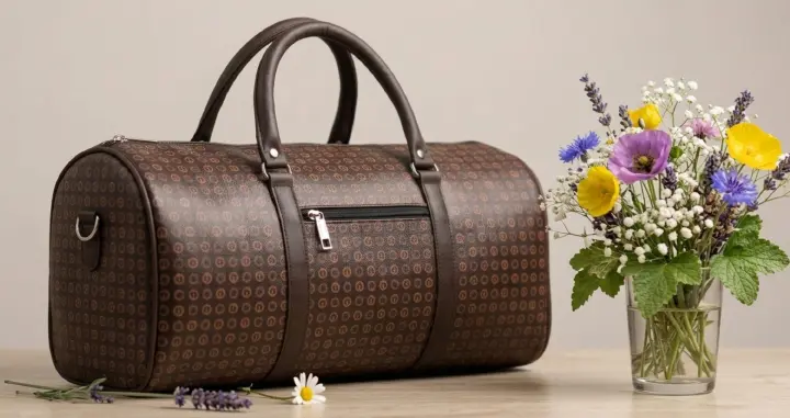 Luxury Vintage Leather Duffle Bag - Unisex Travel & Cabin Bag (Brown)