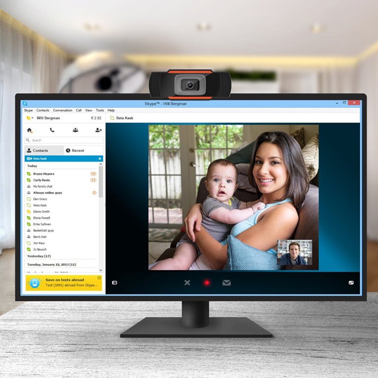 720P HD USB Wired Webcam with Microphone for Laptop Desktop Computer Online Classes Video Calls Streaming