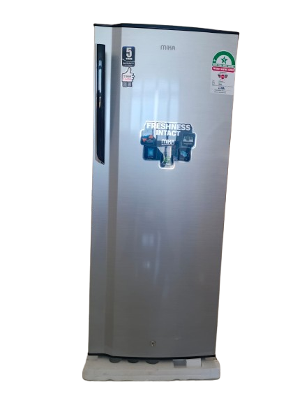 Mika 175L Direct Cool Single Door Defrost Fridge — Silver (Low Power Consumption, 2-Year Warranty)