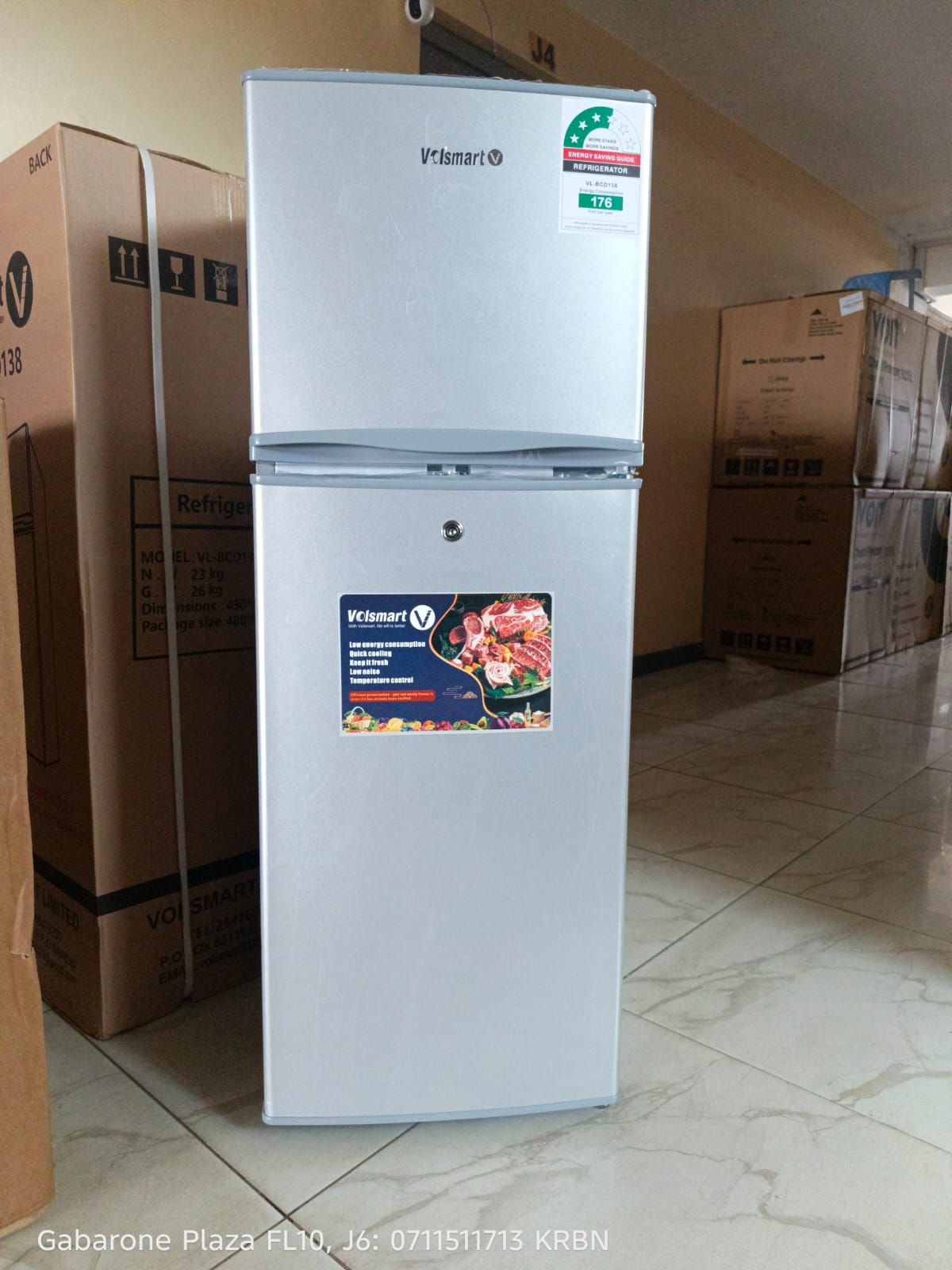 Volsmart 138L Double Door Fridge Direct Cool — Low Energy & Quiet (1Yr Warranty)