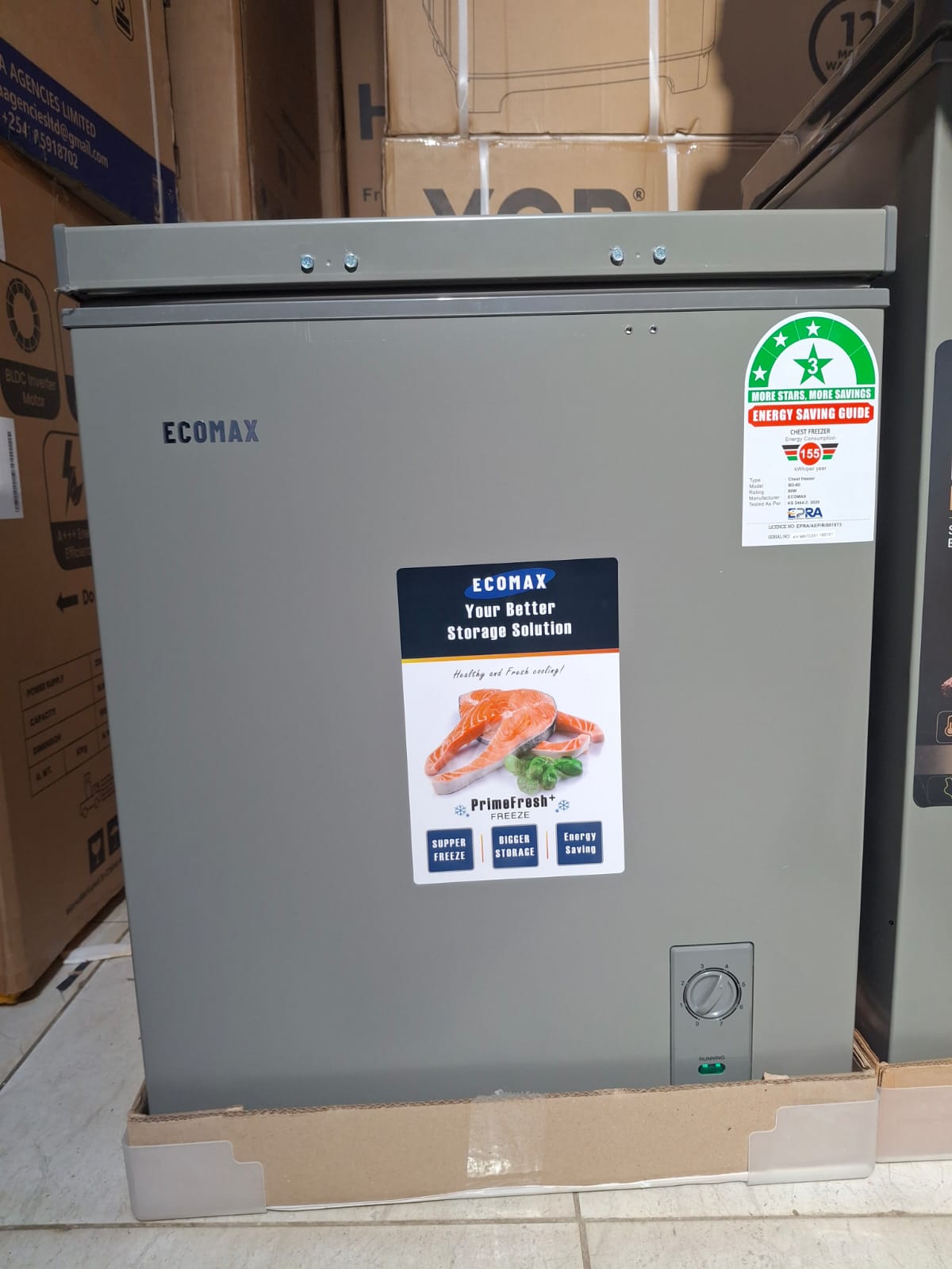 Ecomax 60L Chest Freezer — Super Freeze, Energy Saving & Free Fridge Guard