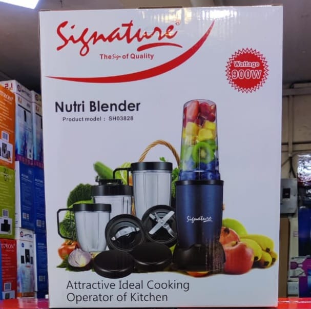 Signature Nutribullet 900W Blender — Stainless Steel Blades & Interchangeable Cups (Perfect for Smoothies & Juices)