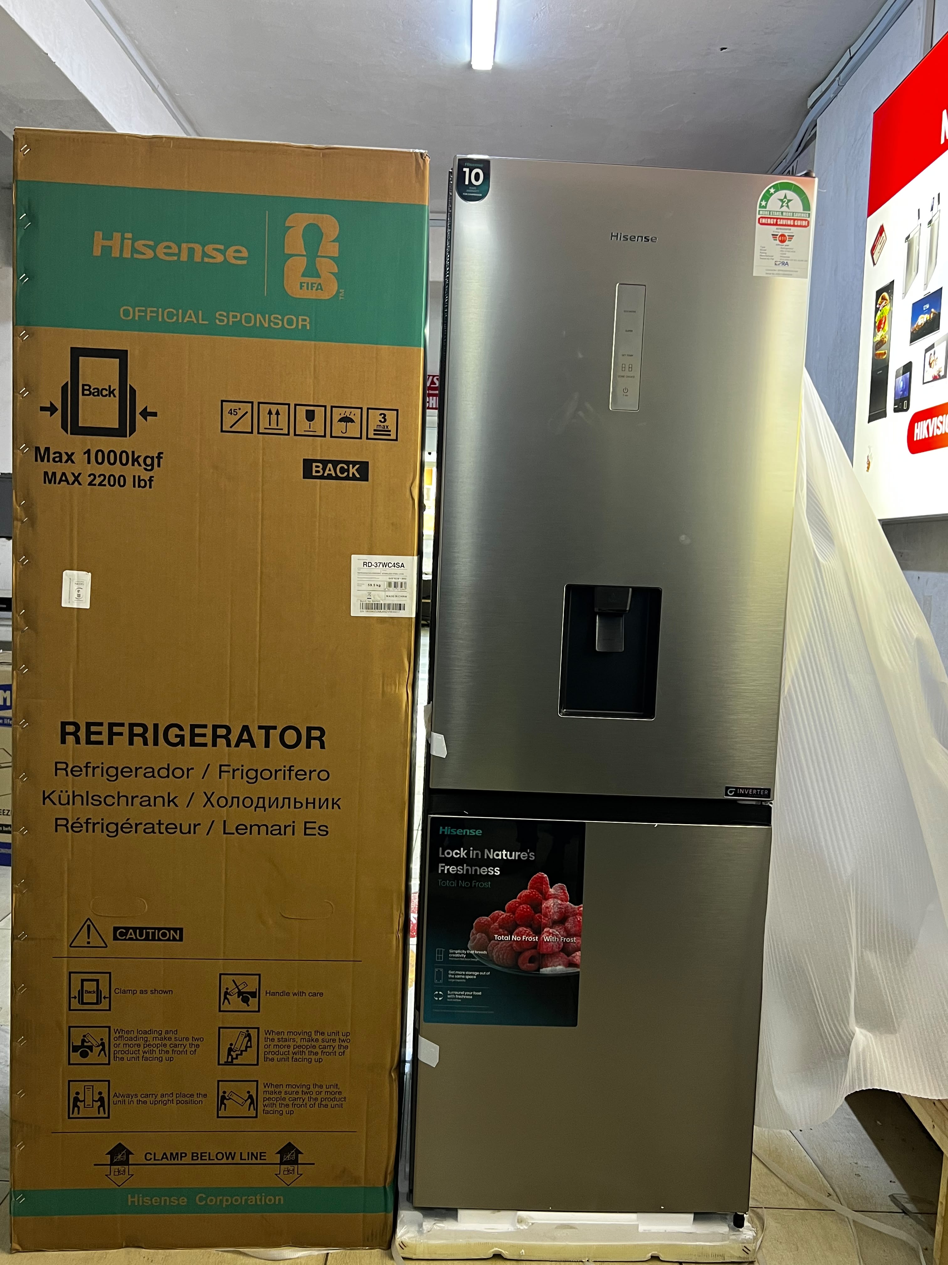 Hisense 292L Bottom Freezer No Frost Fridge --- 292L Capacity with Water Dispenser
