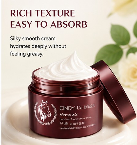 CINDYNAL Horse Oil Moisturizing Hand & Foot Cream for Dry Cracked Skin Repair 120g