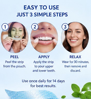 5D White Teeth Whitening Strips – 28 Enamel-Safe Whitening Strips for 14-Day Treatment, Removes Coffee Tea Wine and Smoking Stains, Visible Results in 3 Days, Easy At-Home Teeth Brightening Kit