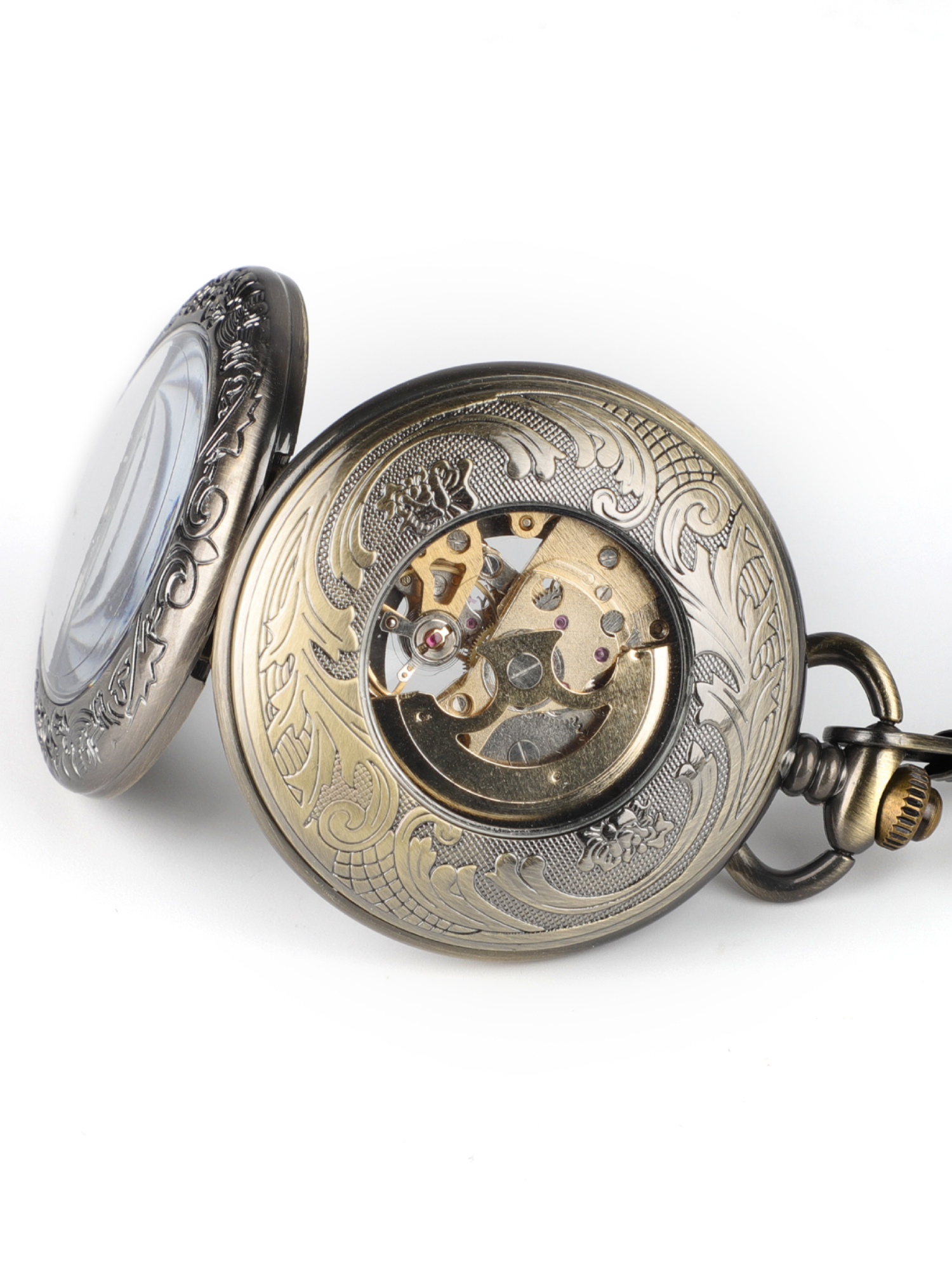 Men's Mechanical Retro Pocket Watch, Classic Mechanical Movement Pocket Watch with Chain