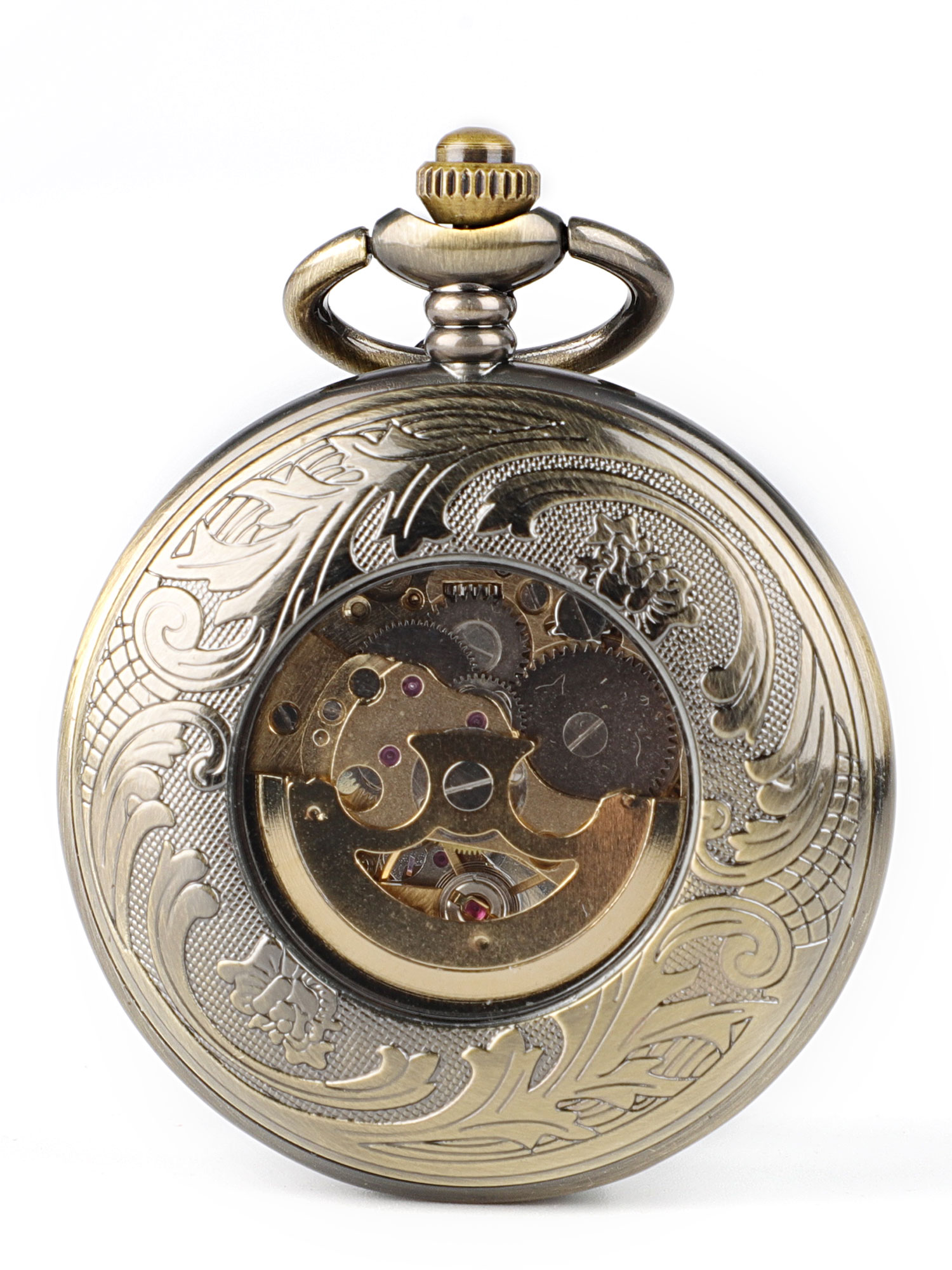 Men's Mechanical Retro Pocket Watch, Classic Mechanical Movement Pocket Watch with Chain
