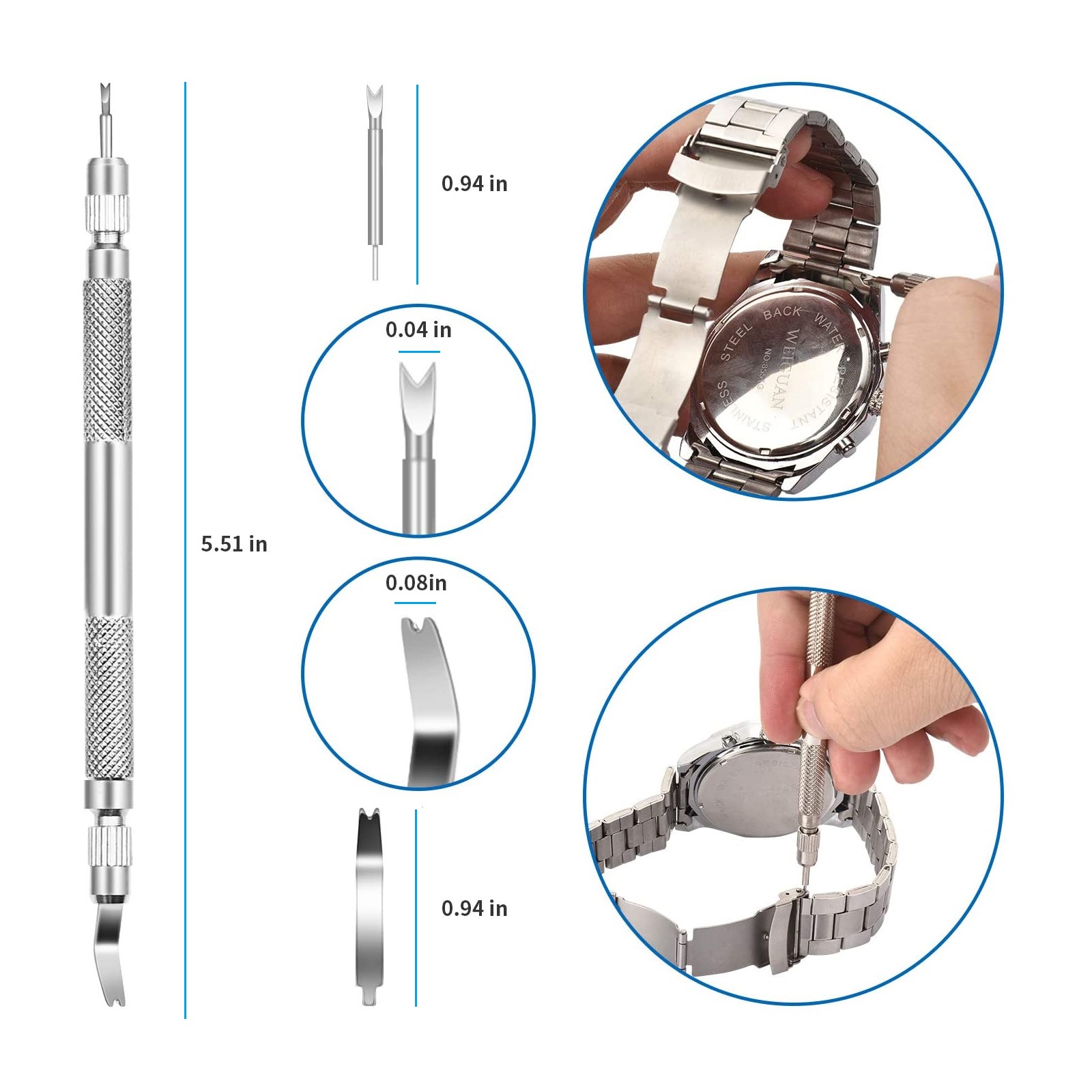 Trading 6 Piece Watch Band Link Remover Repair Tool Kit Set