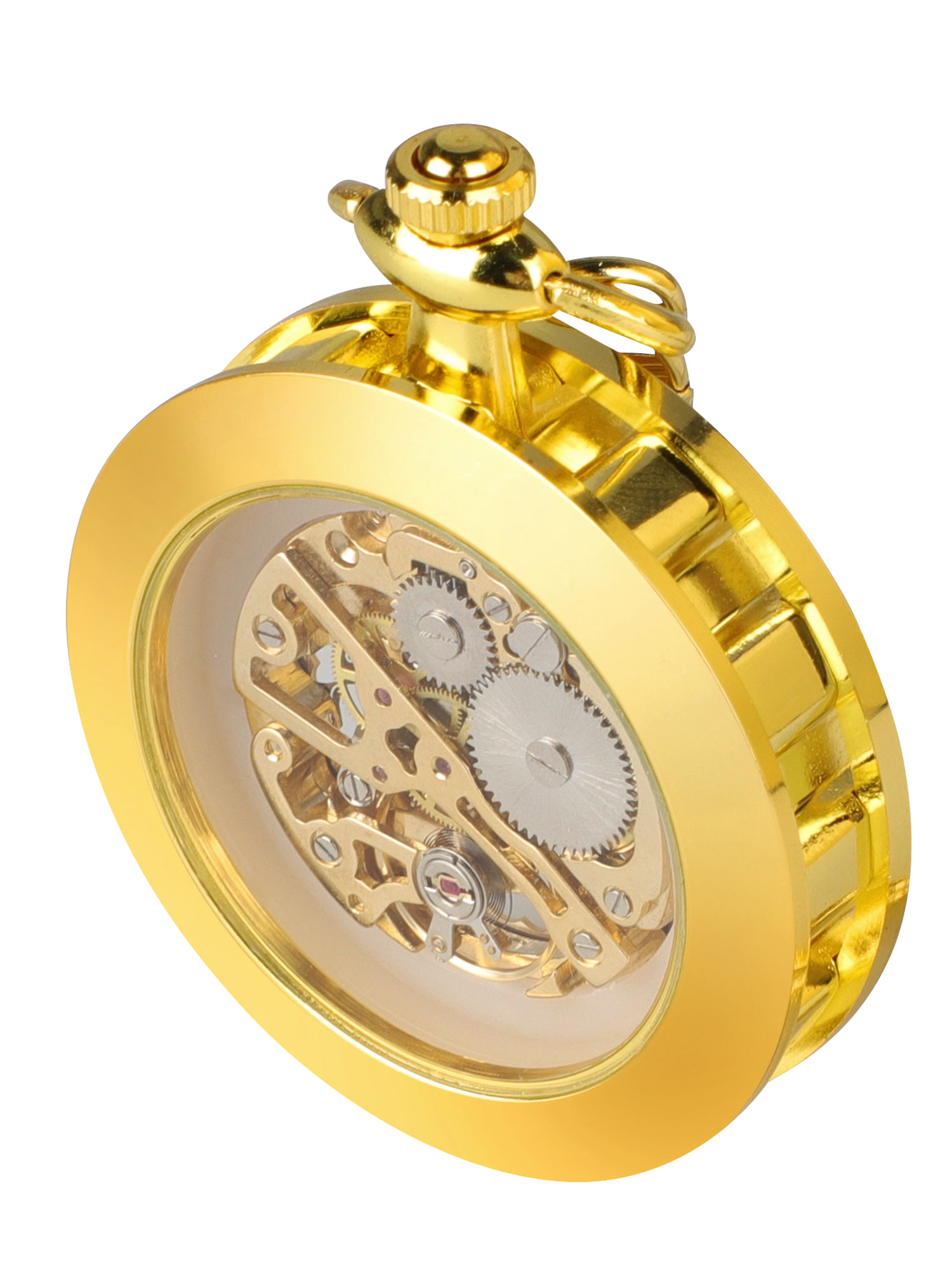 Men's Retro Mechanical Skeleton Pocket Watch with Chain, Roman Numerals