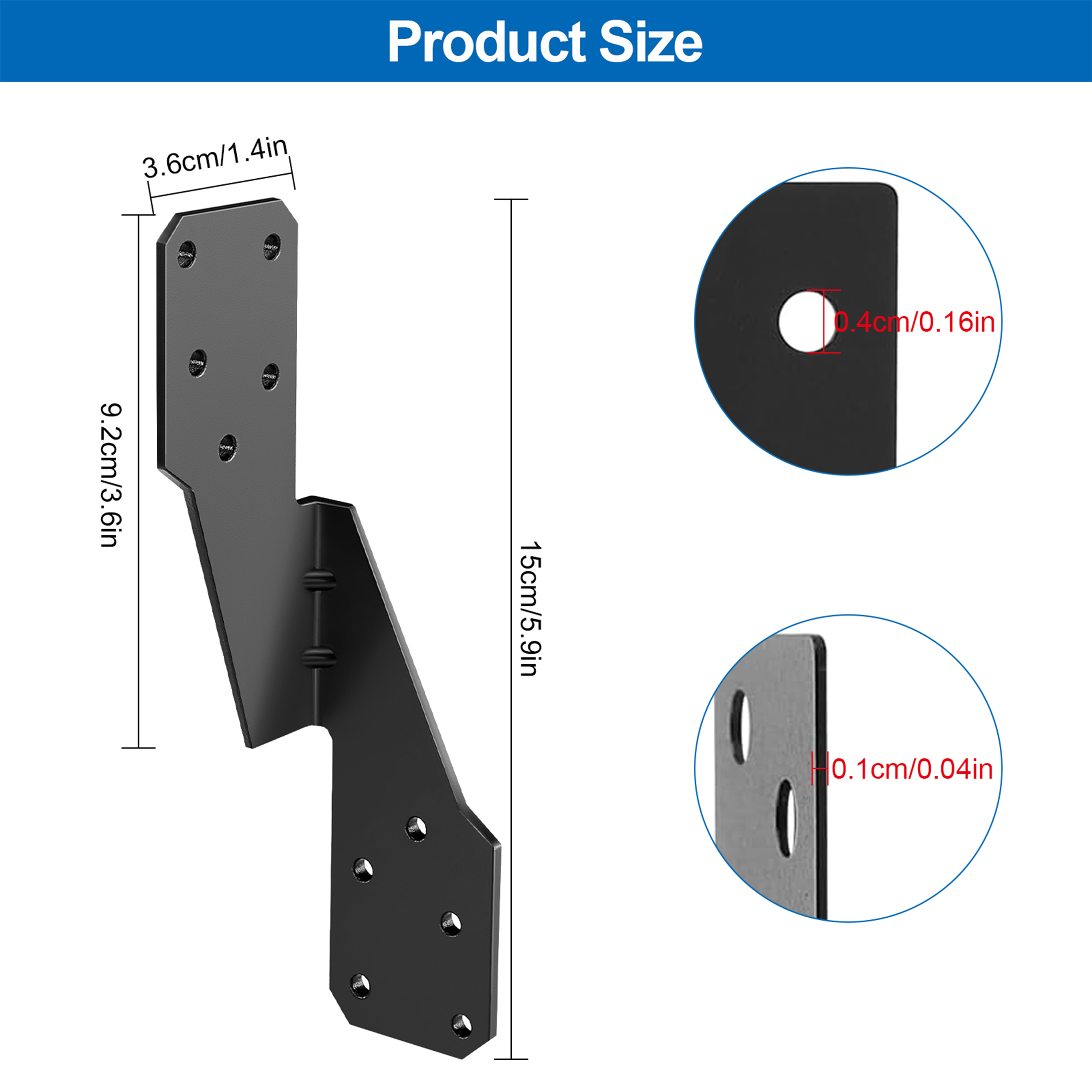 10pcs Hurricane Tie, Strong tie Brackets, Heavy Duty Hurricane Straps for Rafter H2.5A, Trusses/Rafters Ties, 18-Gauge Hurricane Roof Brackets