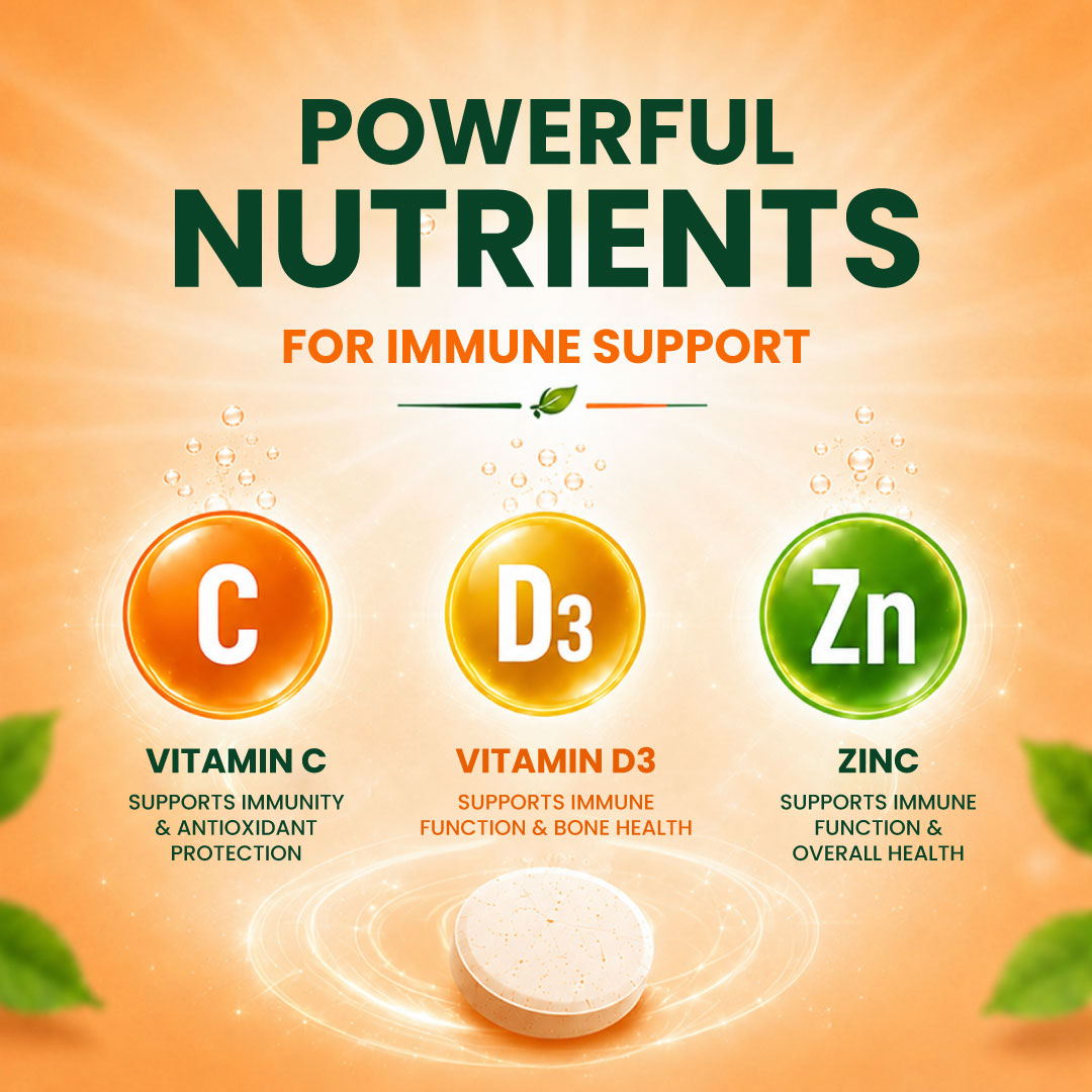NUTRIAF Vitamin C, D3, and Zinc Tabs 20s