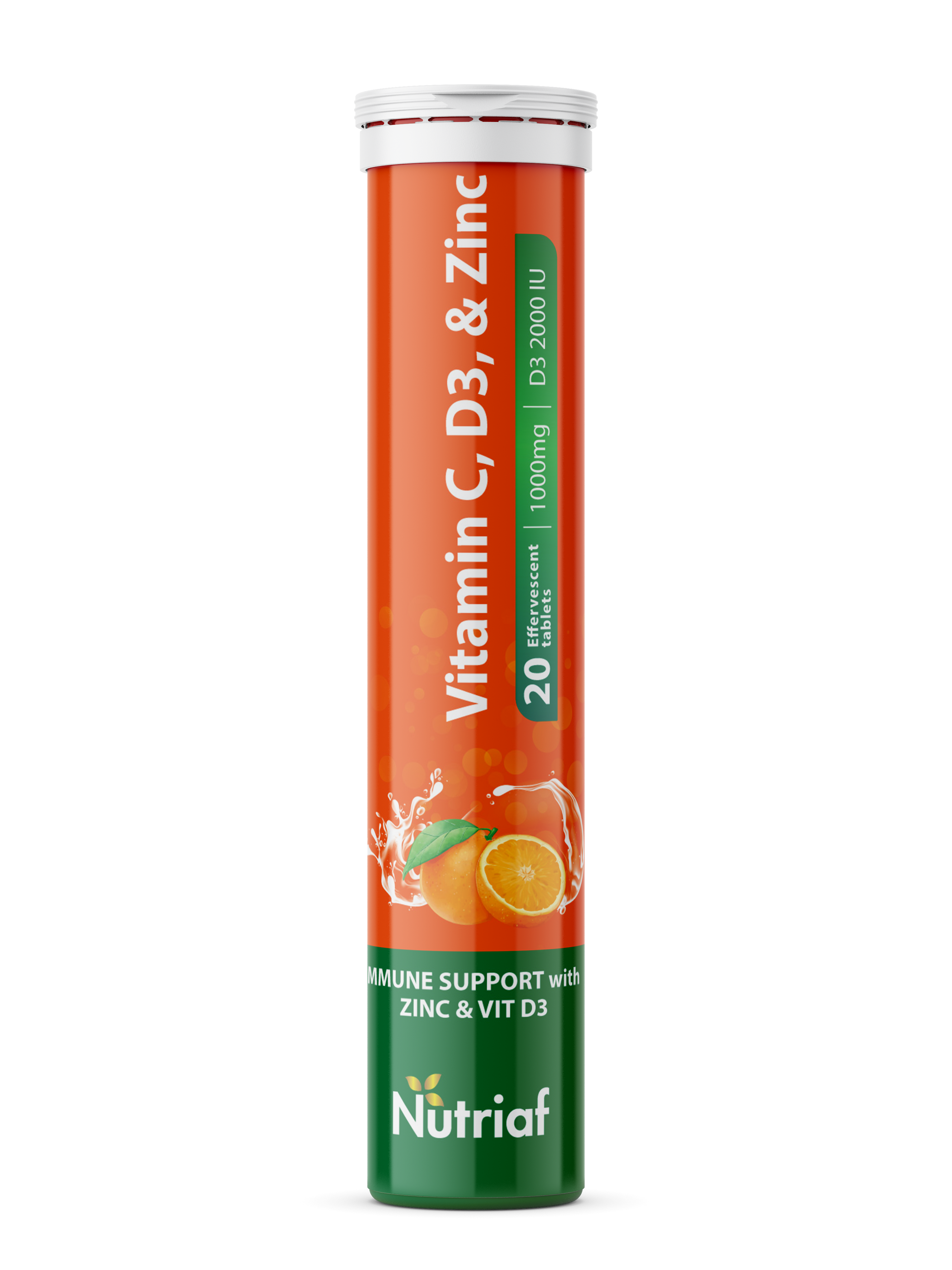 NUTRIAF Vitamin C, D3, and Zinc Tabs 20s