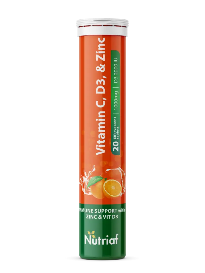 NUTRIAF Vitamin C, D3, and Zinc Tabs 20s