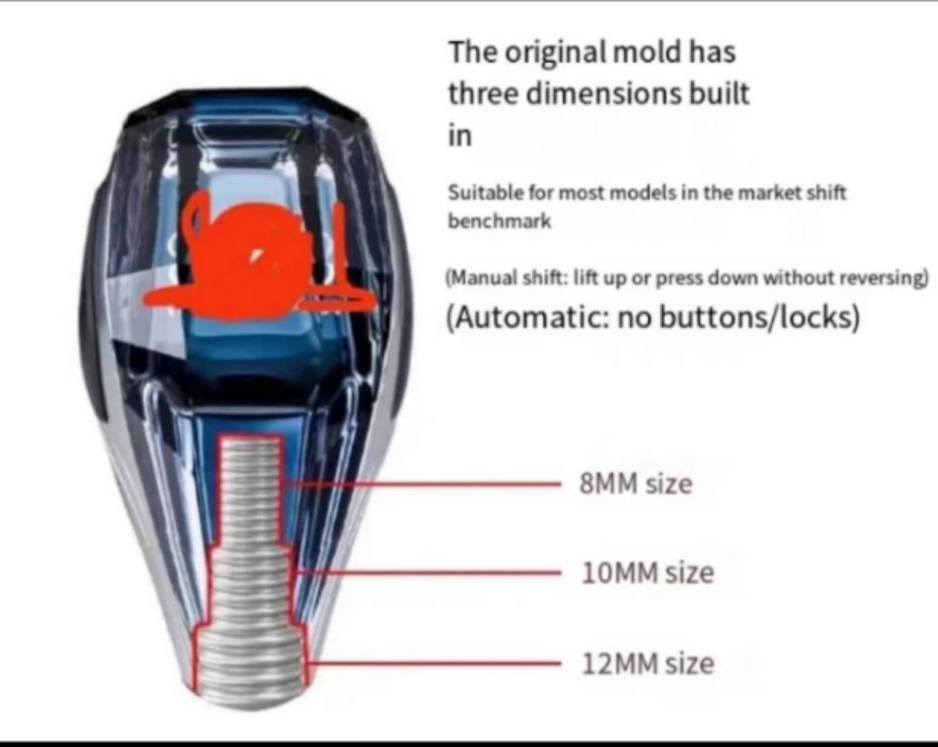 crystal gear knob 5-speed pattern