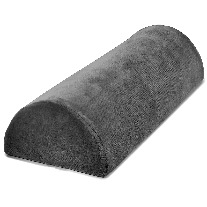 Half Moon Pillow, A Semi-Circular Pillow for Legs, Knees, Lower Back and Head, Lumbar Support Pillow for Bed, Sleeping ,Semi Roll for Ankle and Foot Comfort Grey