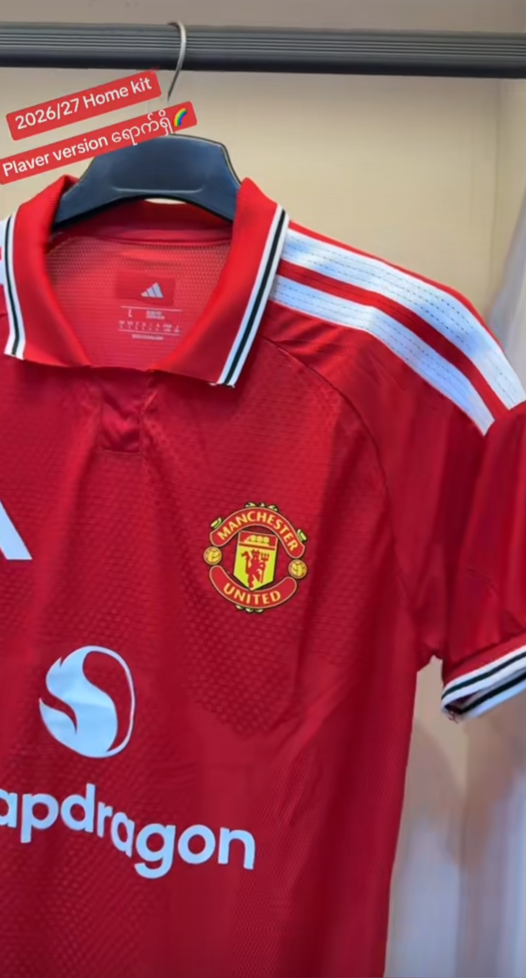 🔥 New 26/27 Original  Player/Authentic Version Manchester United Jersey – Home Premium Quality Football Shirt – Breathable player Edition