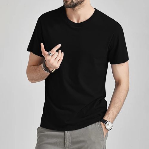 Premium Plain T-Shirts 100% Cotton Heavyweight Crewneck Tee – Men’s & Women’s Unisex Casual Short Sleeve Blanks – Black & White Sizes M-2XL