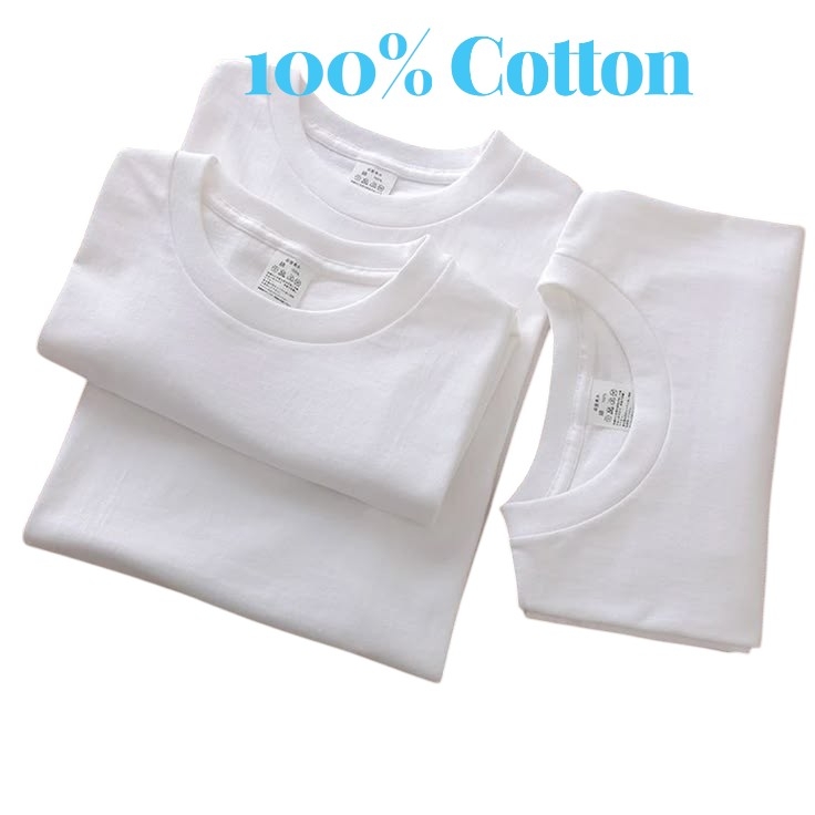 Premium Plain T-Shirts 100% Cotton Heavyweight Crewneck Tee – Men’s & Women’s Unisex Casual Short Sleeve Blanks – Black & White Sizes M-2XL