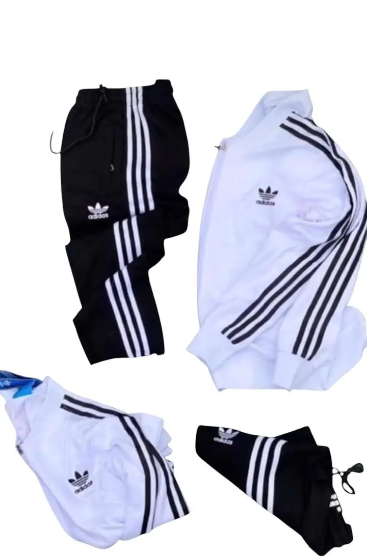 Premium Classic Tracksuit Set - Classic Black & White Unisex Sports Jacket & Joggers Sweatsuit - Premium Athletic Streetwear-Men'S Clothing Tops Jackets Casual Jacket