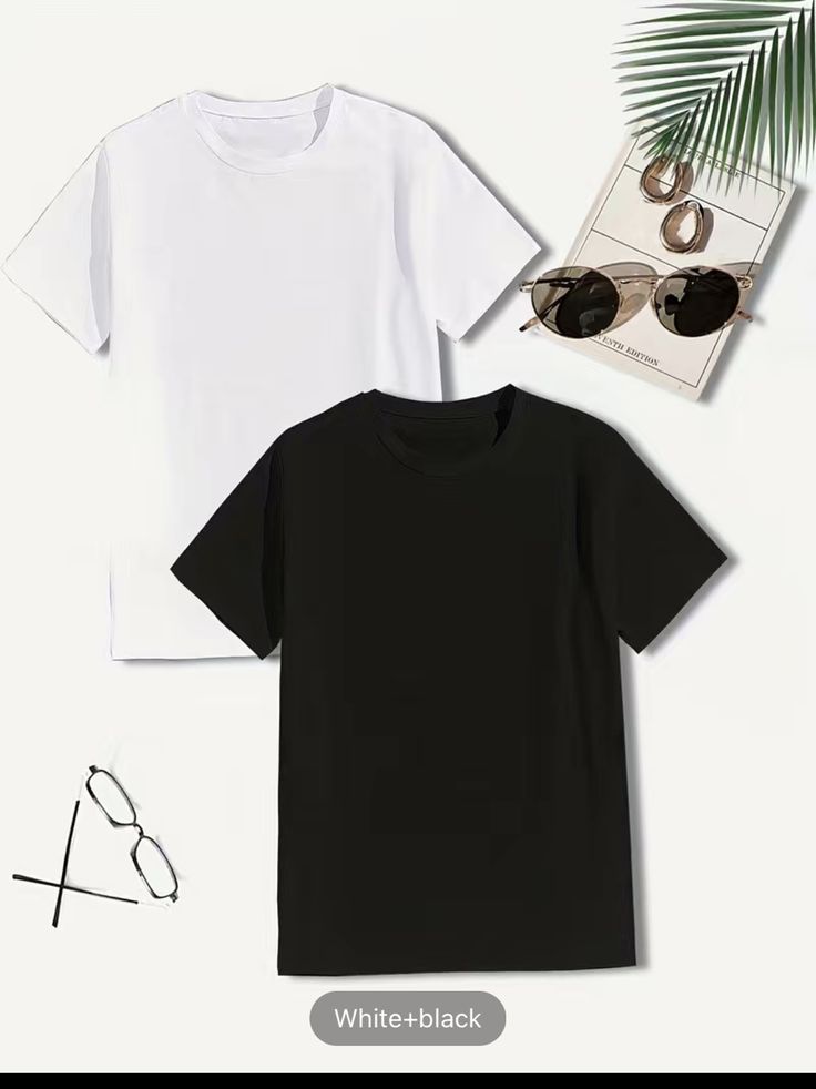 Premium Plain T-Shirts 100% Cotton Heavyweight Crewneck Tee – Men’s & Women’s Unisex Casual Short Sleeve Blanks – Black & White Sizes M-2XL