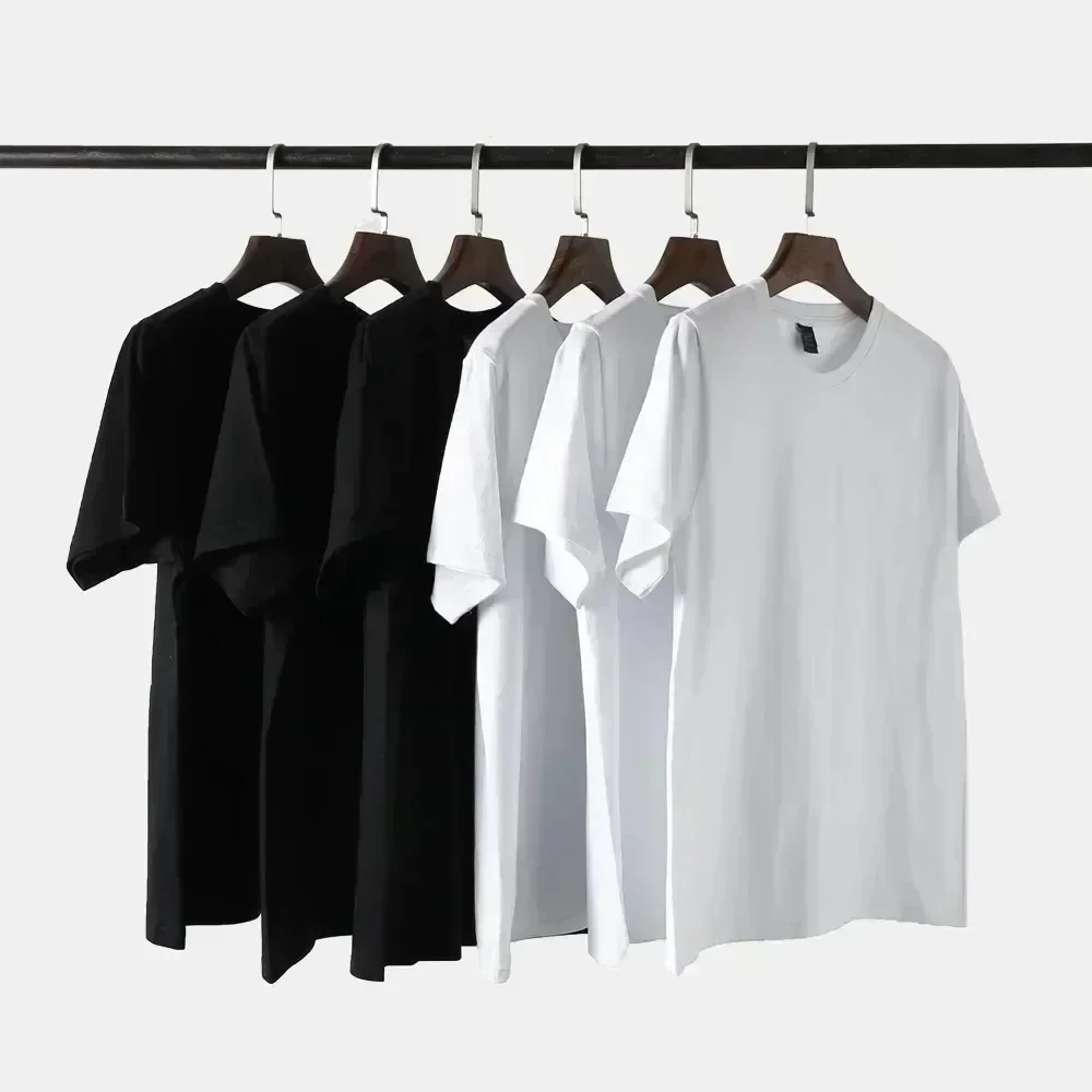 Premium Plain T-Shirts 100% Cotton Heavyweight Crewneck Tee – Men’s & Women’s Unisex Casual Short Sleeve Blanks – Black & White Sizes M-2XL