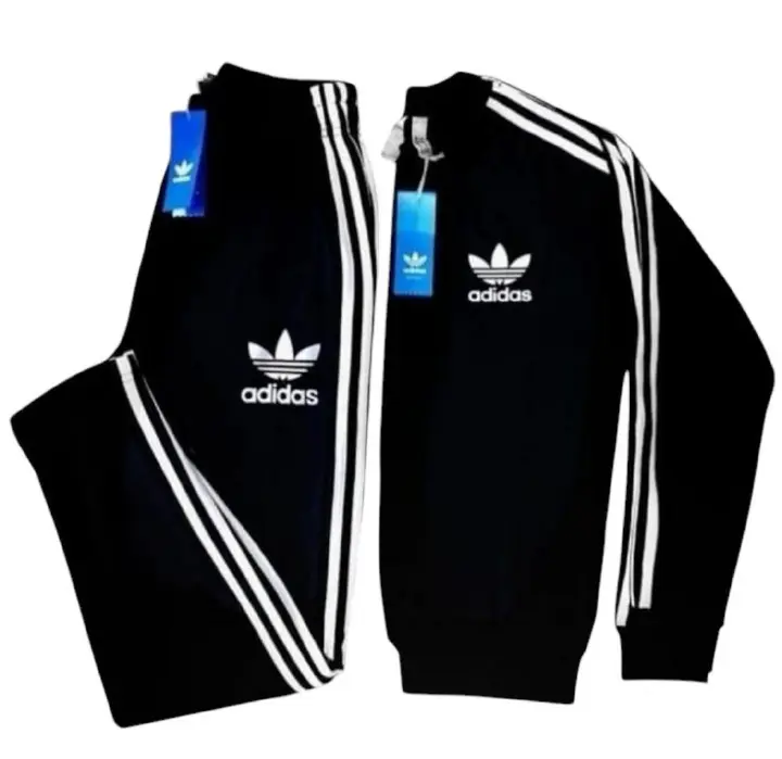 Adidas Originals Tracksuit Set - Classic Black & White Unisex Sports Jacket & Joggers Sweatsuit - Premium Athletic Streetwear-Men'S Clothing Tops Jackets Casual Jacket