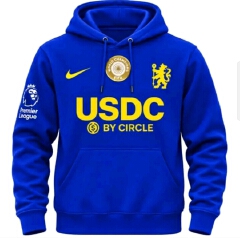Chelsea FC Blue Home and Away Printed Hoodie - Unisex Long Sleeve Pullover Sweatshirt with Pocket