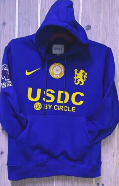 Chelsea FC Blue Home and Away Printed Hoodie - Unisex Long Sleeve Pullover Sweatshirt with Pocket